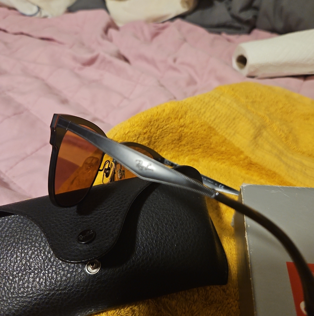 Ray-Ban Black Frame Sunglasses with Blue Mirrored Lenses RB3576N NEW ITALY - Picture 3 of 8